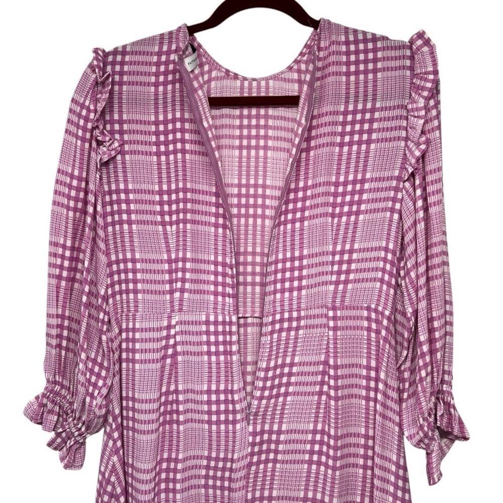 Faithful The Brand Edwina Djerra Pink Check Plaid A Line Mini Dress Women’s 4 - Picture 14 of 16